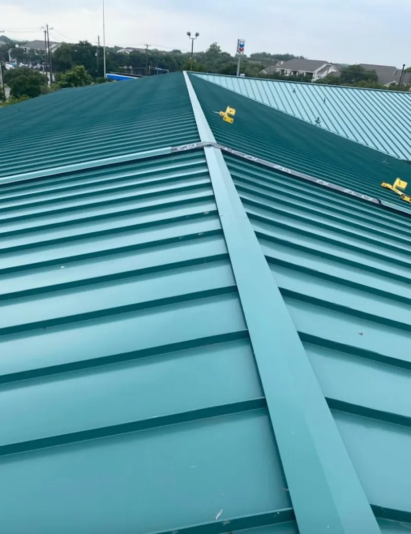 Green commercial metal roof ridge and valley for Metal Roof Repair in Souderton